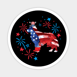 Golden Retriever Uncle Sam Hat 4Th Of July Magnet